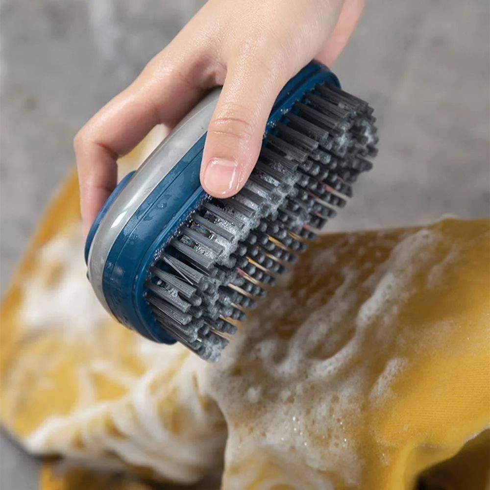 Washbasin Plastic Cleaning Brush with Liquid Soap Dispenser