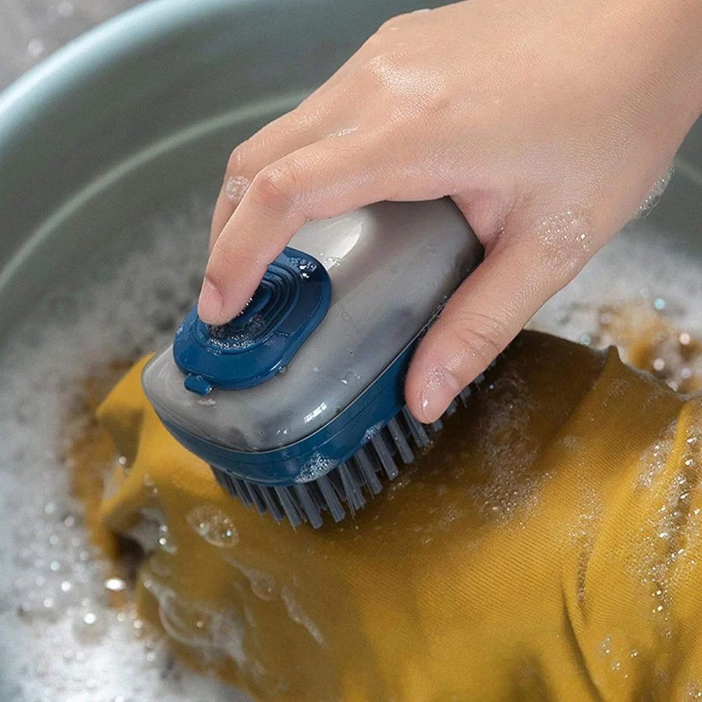 Washbasin Plastic Cleaning Brush with Liquid Soap Dispenser