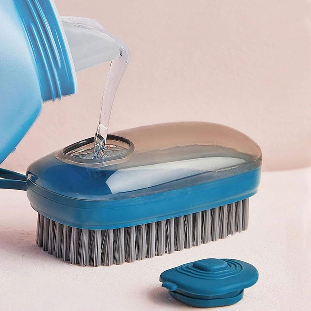 Washbasin Plastic Cleaning Brush with Liquid Soap Dispenser